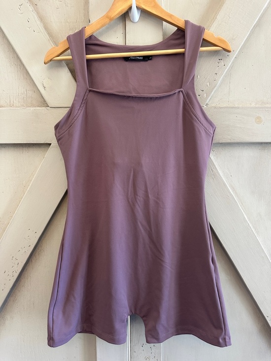 Automet Pants - Automet Mauve Athletic Romper Size Large Built-In Bra Stretch One Piece